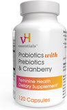 vH Essentials Probiotics with Prebiotics and Cranberry Feminine Health Supplement, 60-count