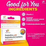 vH Essentials Probiotics with Prebiotics and Cranberry Feminine Health Supplement, 60-count