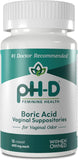 pH-D Boric Acid Vaginal Suppositories, 600mg