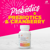 vH Essentials Probiotics with Prebiotics and Cranberry Feminine Health Supplement, 60-count