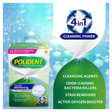 Polident Antibacterial Denture Cleanser, Overnight Whitening Daily Cleanser, 120 tablets