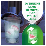 Polident Antibacterial Denture Cleanser, Overnight Whitening Daily Cleanser, 120 tablets