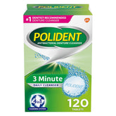 Polident Antibacterial Denture Cleanser, 3 Minute Daily Cleanser, 120 tablets