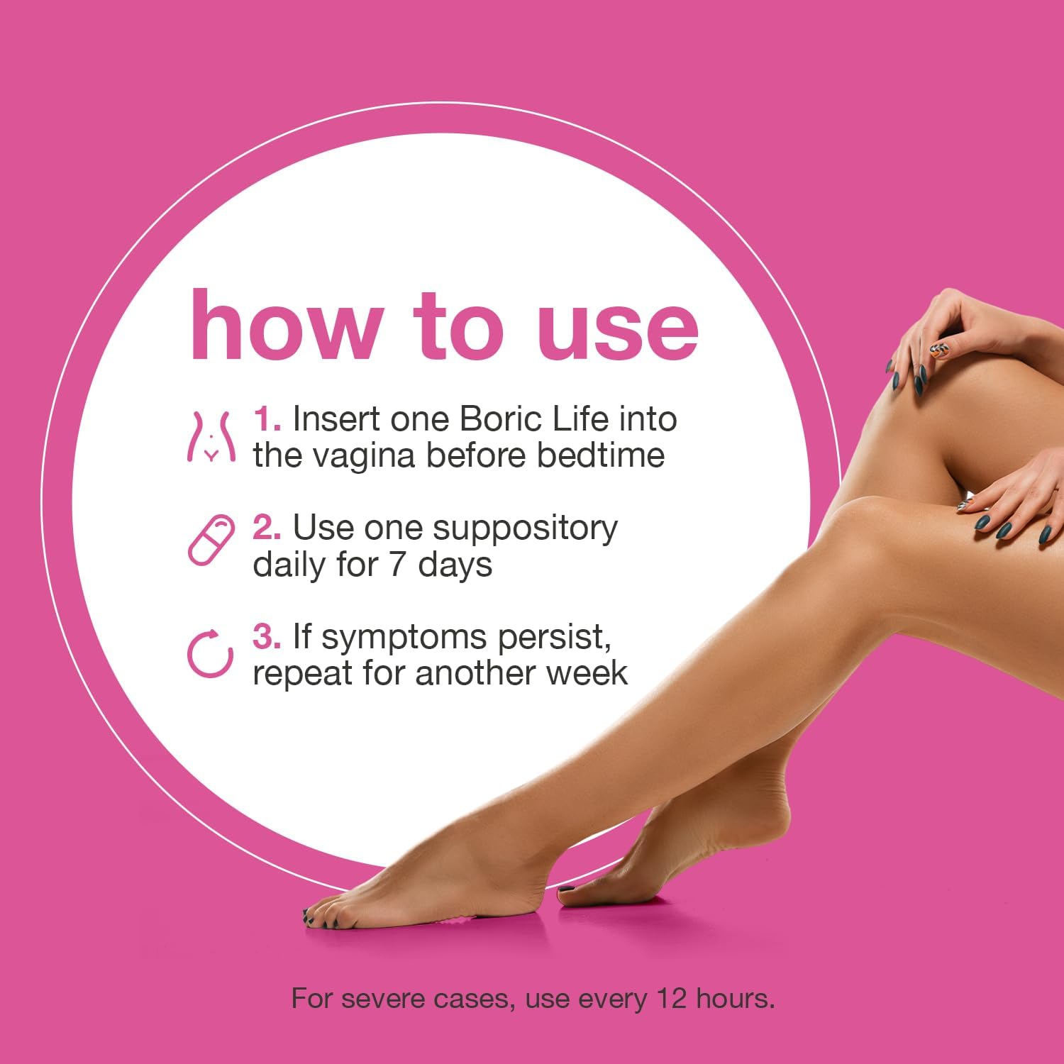 NutraBlast Boric Acid Vaginal Suppositories 600mg, 30 count