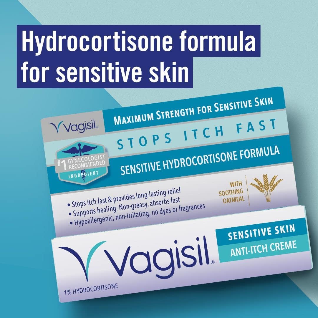 Vagisil Maximum Strength Anti-Itch Creme for Sensitive Skin, 28g