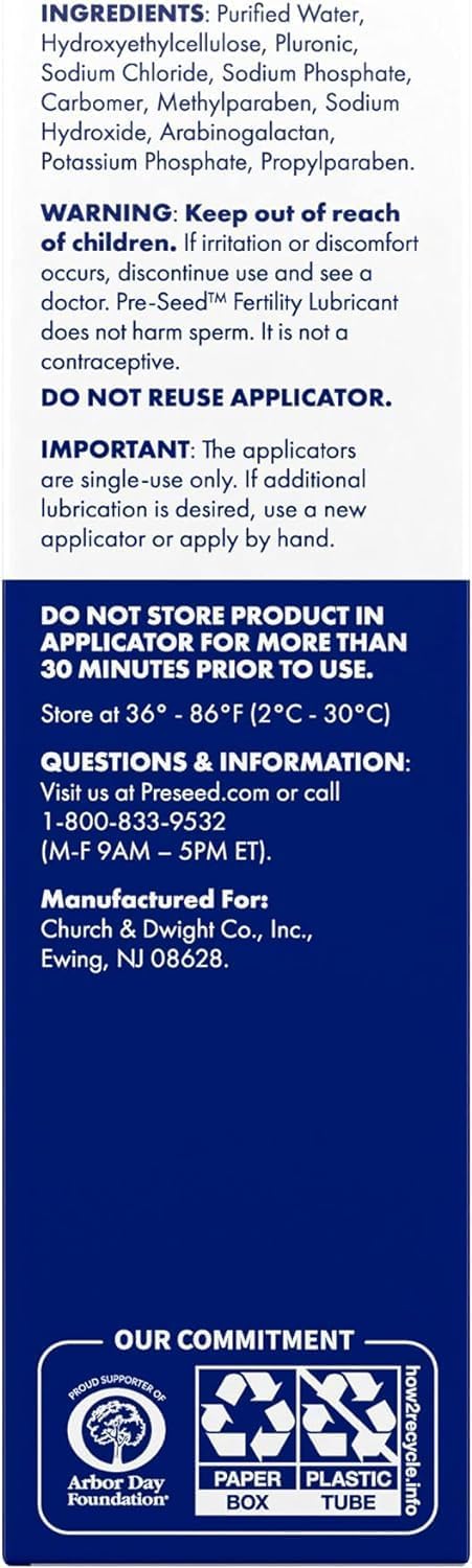 Pre Seed Fertility Friendly Lubricant with 9 Disposable Applicators