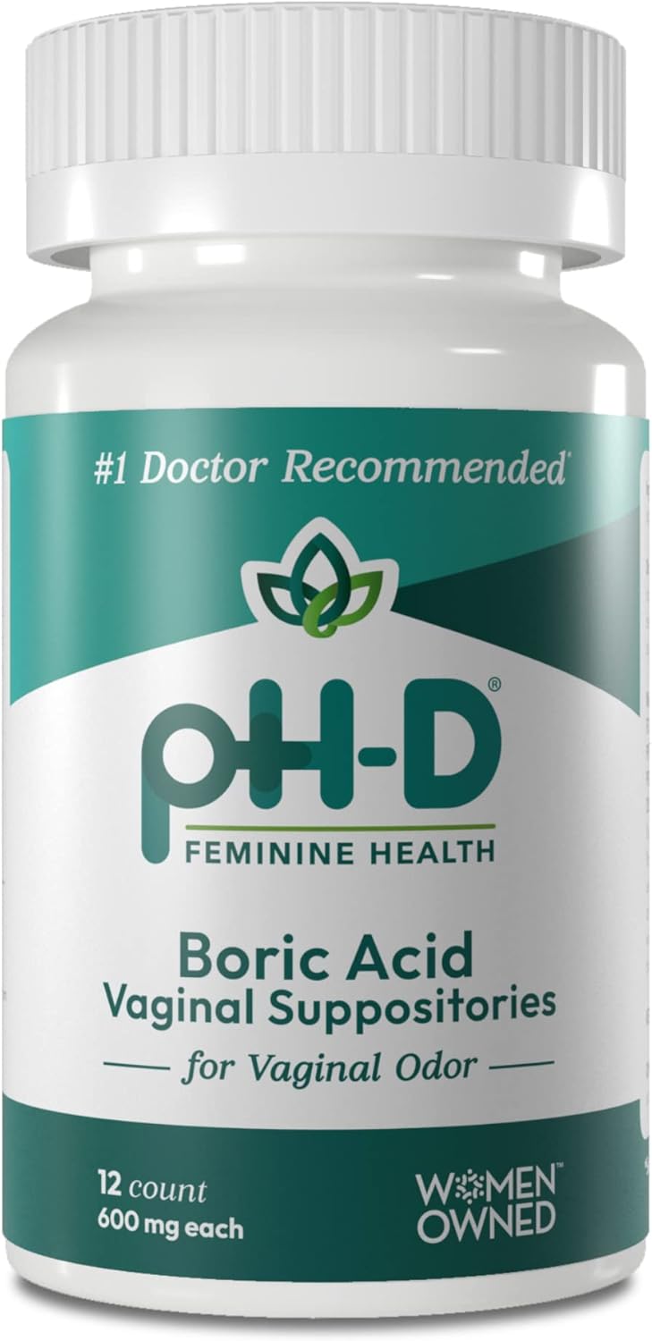 pH-D Boric Acid Vaginal Suppositories, 600mg