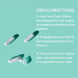 pH-D Boric Acid Vaginal Suppositories, 600mg