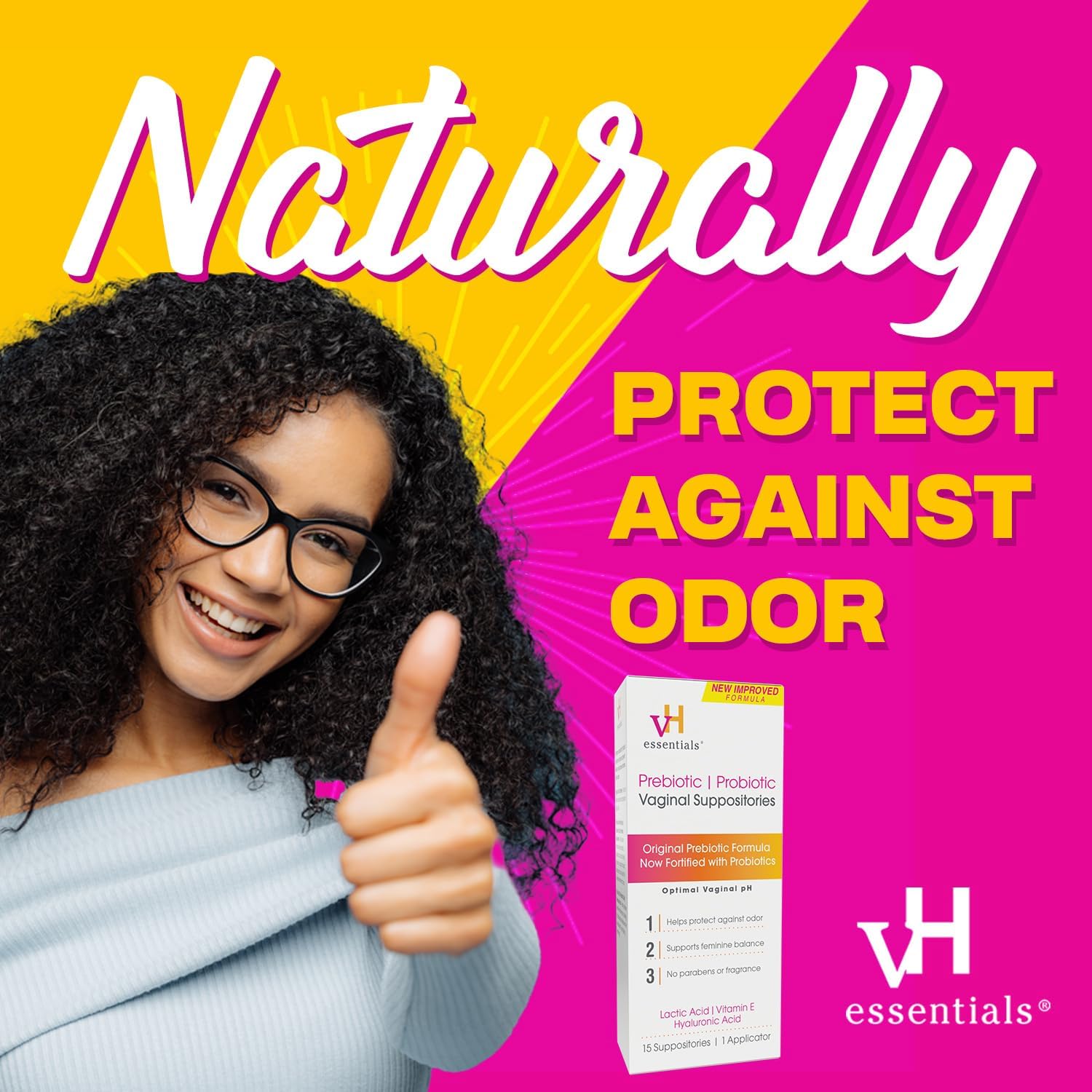 vH Essentials pH Balanced Prebiotic Suppositories, 15 count