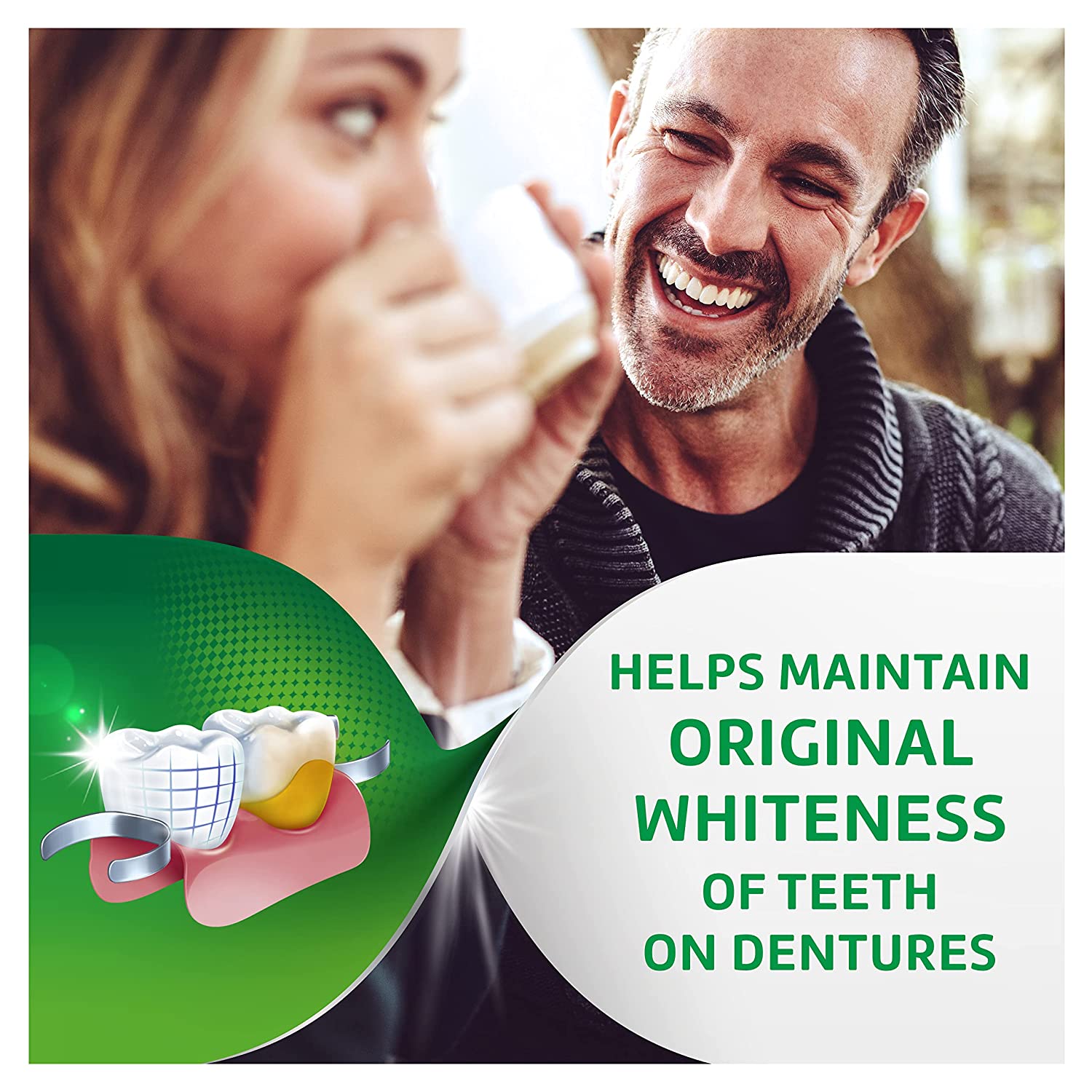 Polident Antibacterial Denture Cleanser, Overnight Whitening Daily Cleanser, 120 tablets