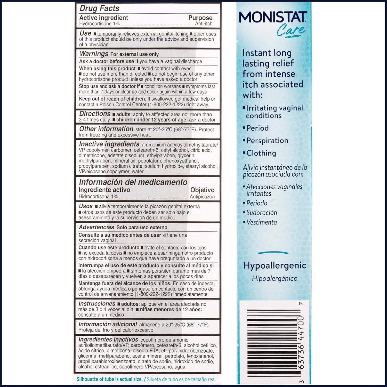 Monistat Care Maximum Strength, Instant Itch Relief Cream, 28g (alternative to Vagisil)