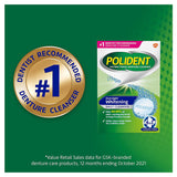 Polident Antibacterial Denture Cleanser, Overnight Whitening Daily Cleanser, 120 tablets