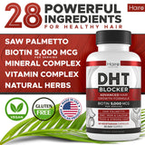 Hairo Nutrition DHT Blocker Hair Growth Supplement, 1600mg, 60-count