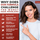 Hairo Nutrition DHT Blocker Hair Growth Supplement, 1600mg, 60-count