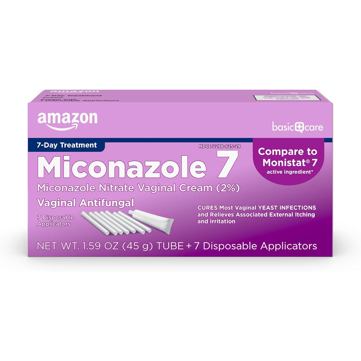Basic Care Miconazole 7-Day Yeast Infection Treatment, 7 count (alternative to Monistat 7)