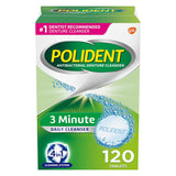 Polident Antibacterial Denture Cleanser, 3 Minute Daily Cleanser, 120 tablets