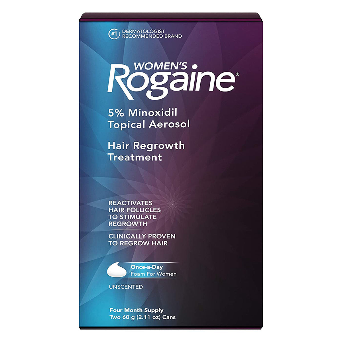 Women's Rogaine 5% Minoxidil Foam for Hair Thinning and Loss, 4-Month Supply