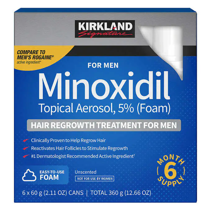 Kirkland Minoxidil 5% Foam, 6-Month Supply